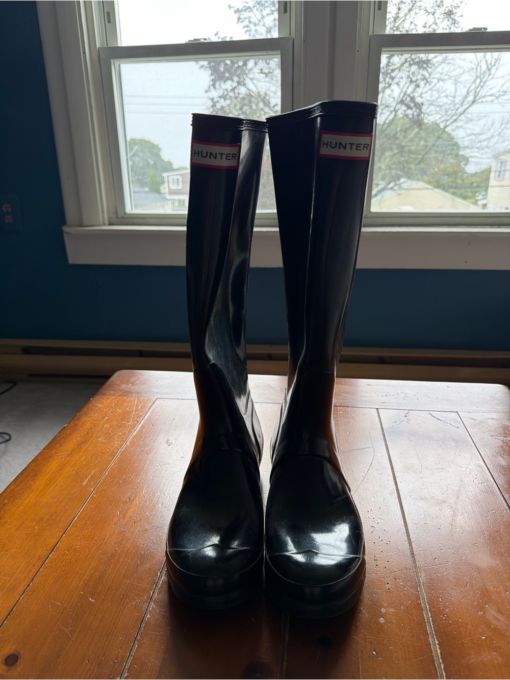 Hunter Black Gloss Tall Women's Rain Boots
